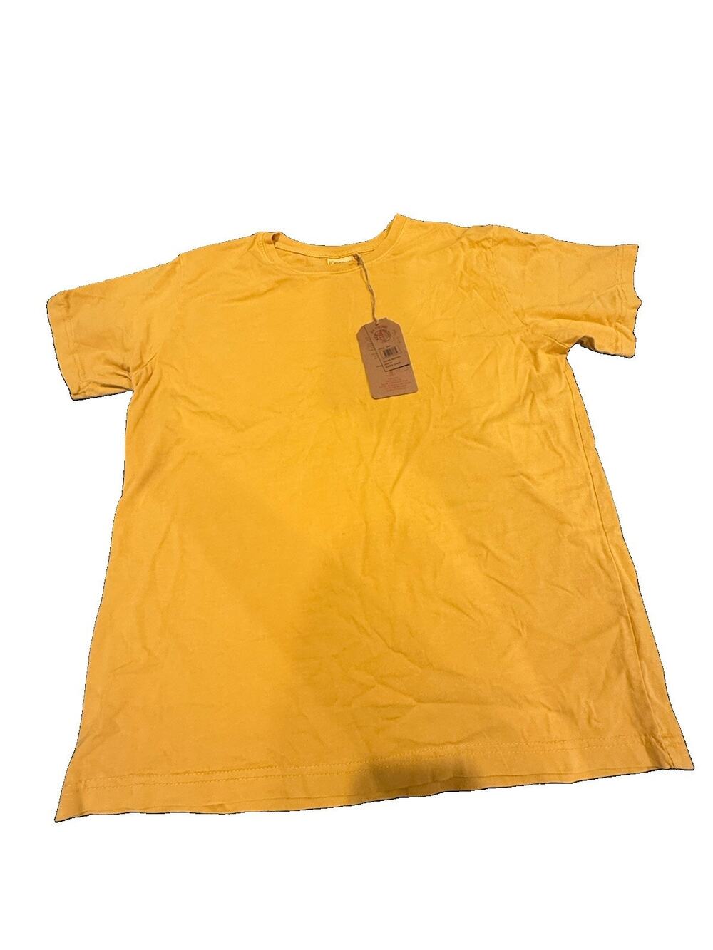 U.S. Vintage Mens Small T Shirt Mustard Yellow Short Sleeve Crew Neck NWT